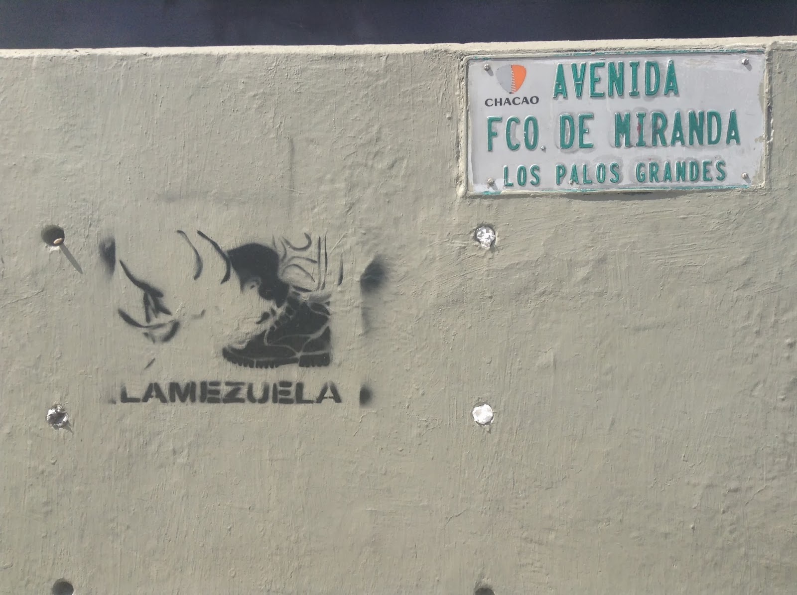 Imagen de Lamezuela impresa en las calles de Caracas.